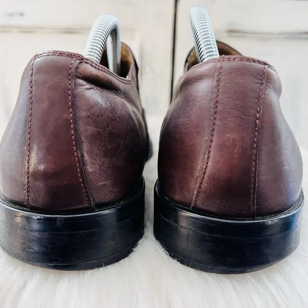 Aston Grey Collection Austin Brown Oiled Leather Slip on Loafers Shoes Size 11